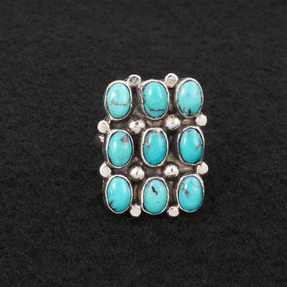 Priscilla Reeder Turquoise & Sterling Silver Ring Size 7.5