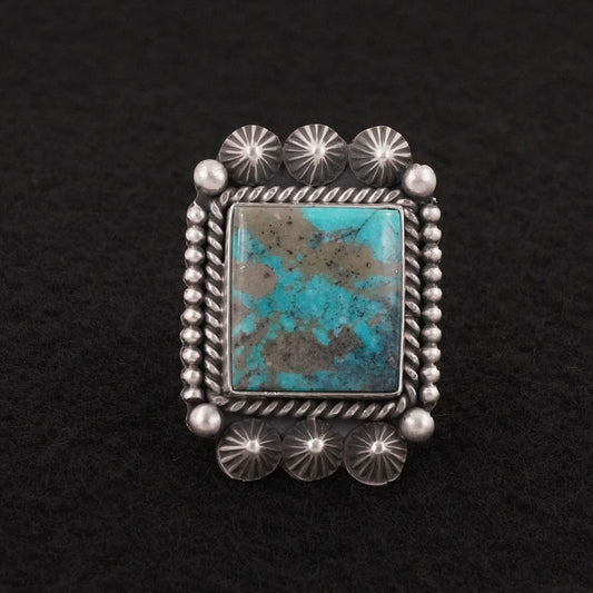 Michael Calladitto Turquoise & Sterling Silver Ring Size 9