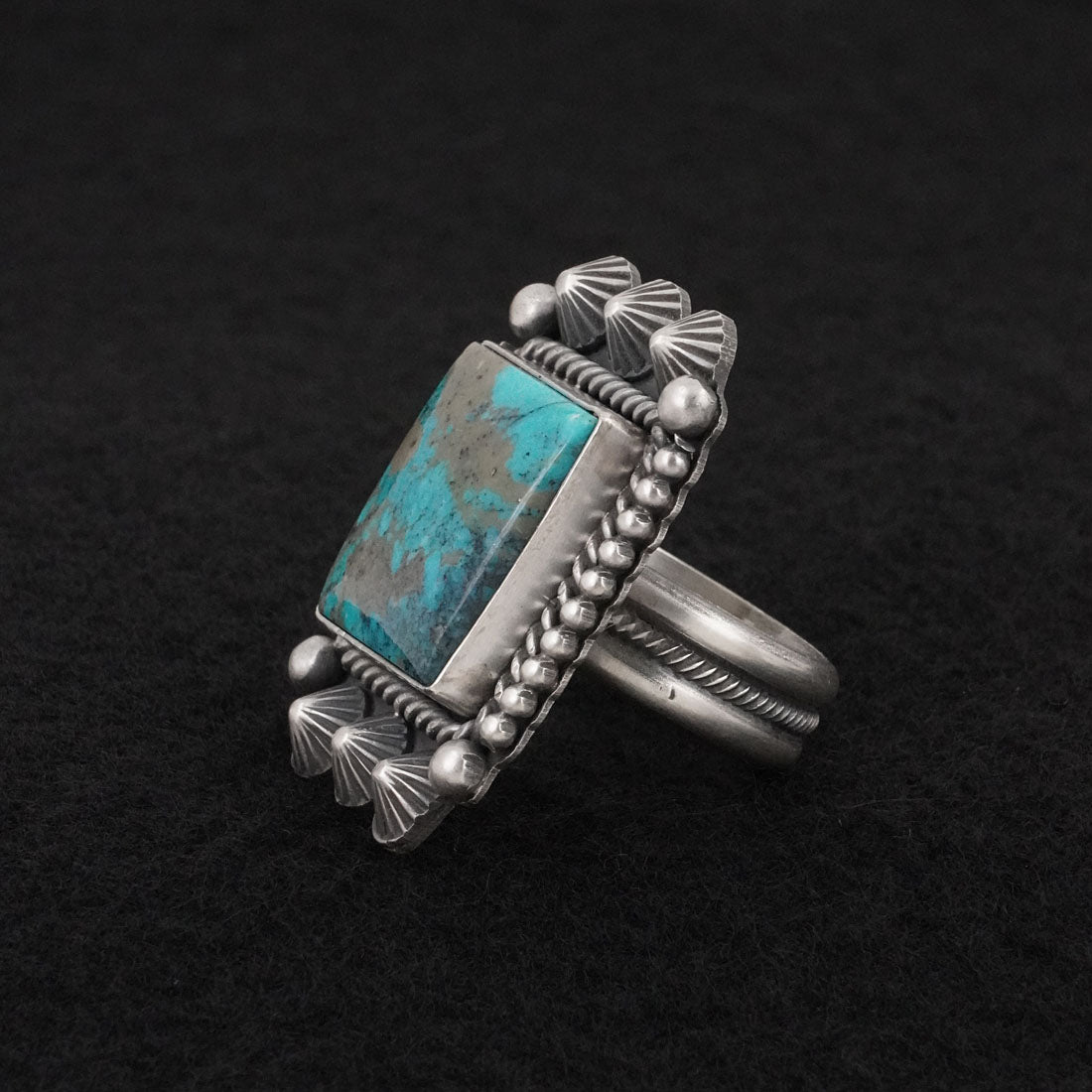 Michael Calladitto Turquoise & Sterling Silver Ring Size 9