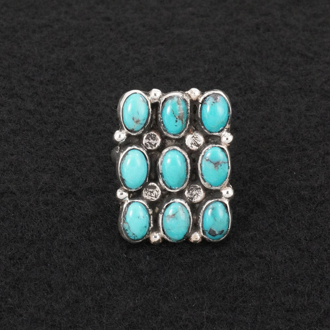 Priscilla Reeder Turquoise & Sterling Silver Ring Size 7.5
