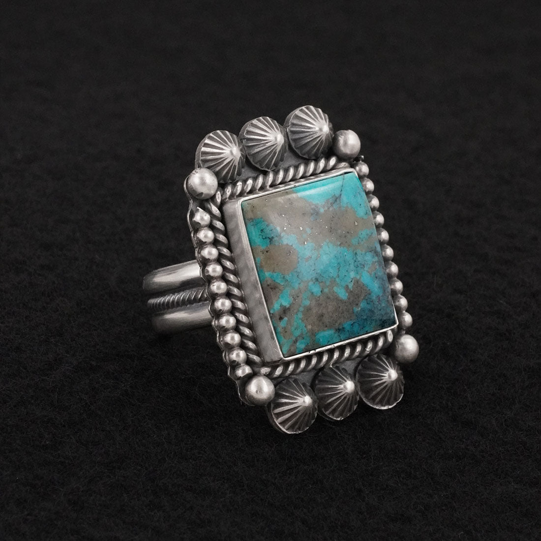 Michael Calladitto Turquoise & Sterling Silver Ring Size 9