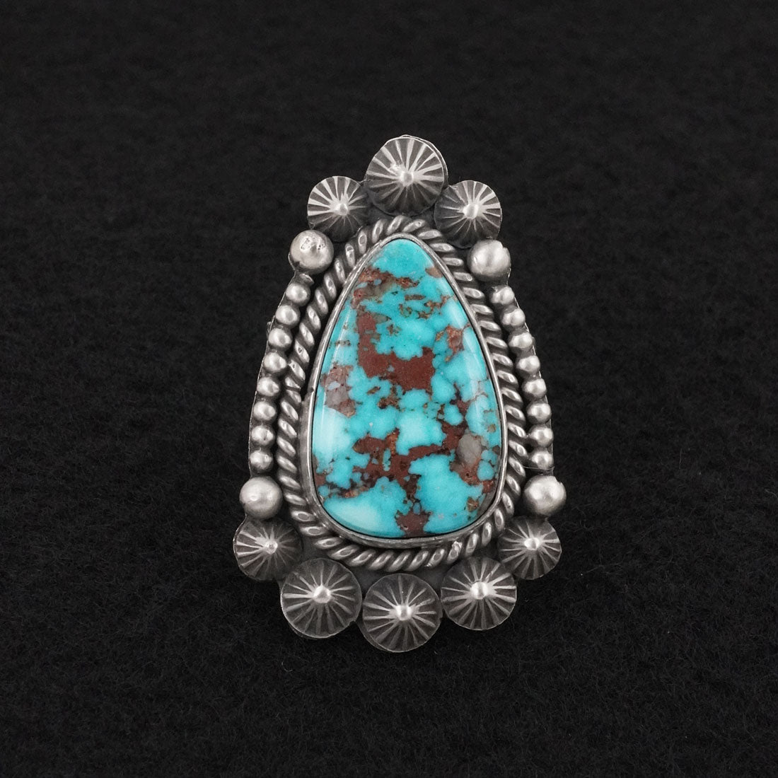 Michael Calladitto Turquoise & Sterling Silver Ring Size 10