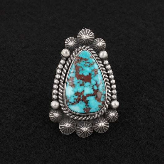 Michael Calladitto Turquoise & Sterling Silver Ring Size 10