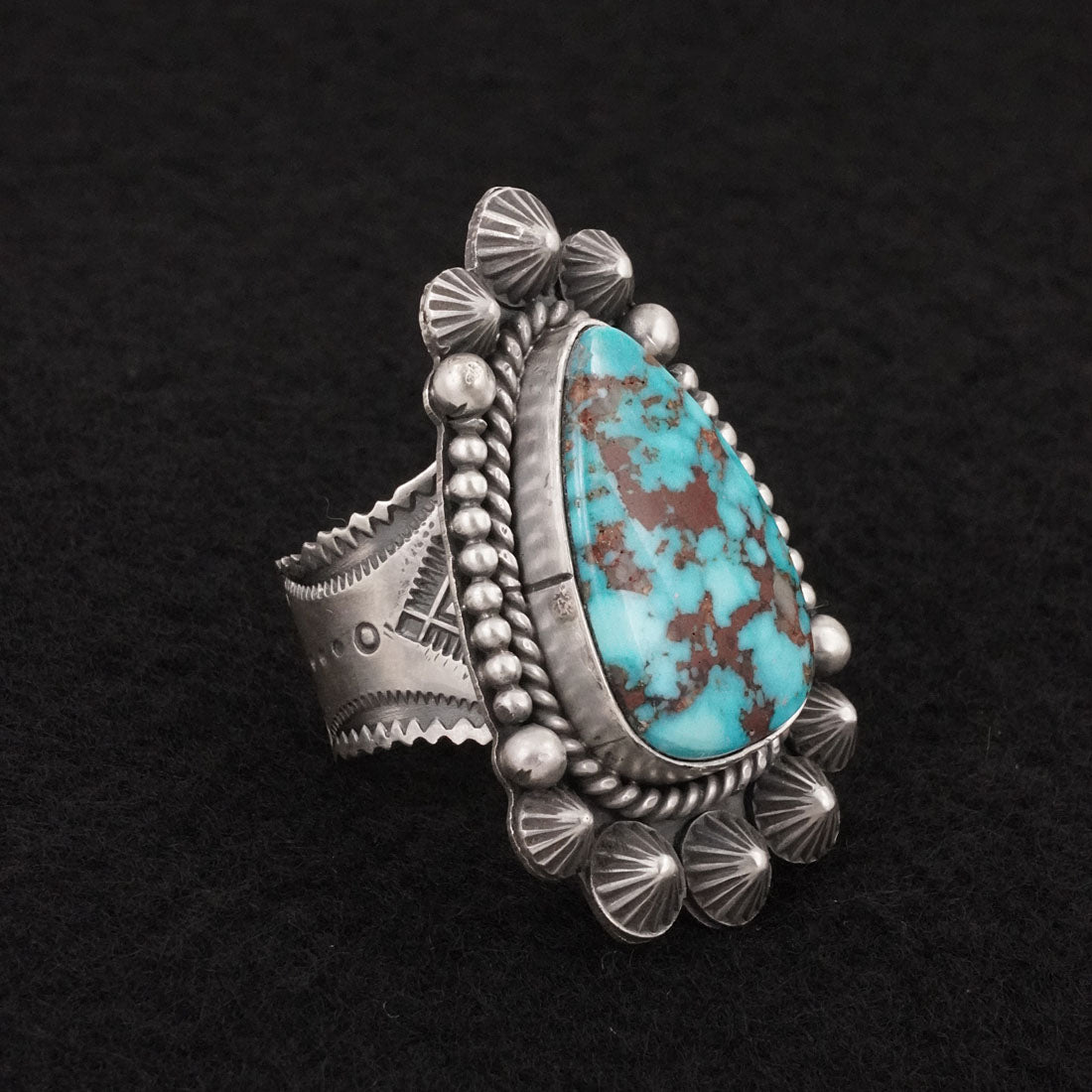 Michael Calladitto Turquoise & Sterling Silver Ring Size 10