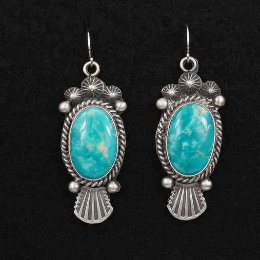 Michael Calladitto Turquoise & Sterling Silver Earrings