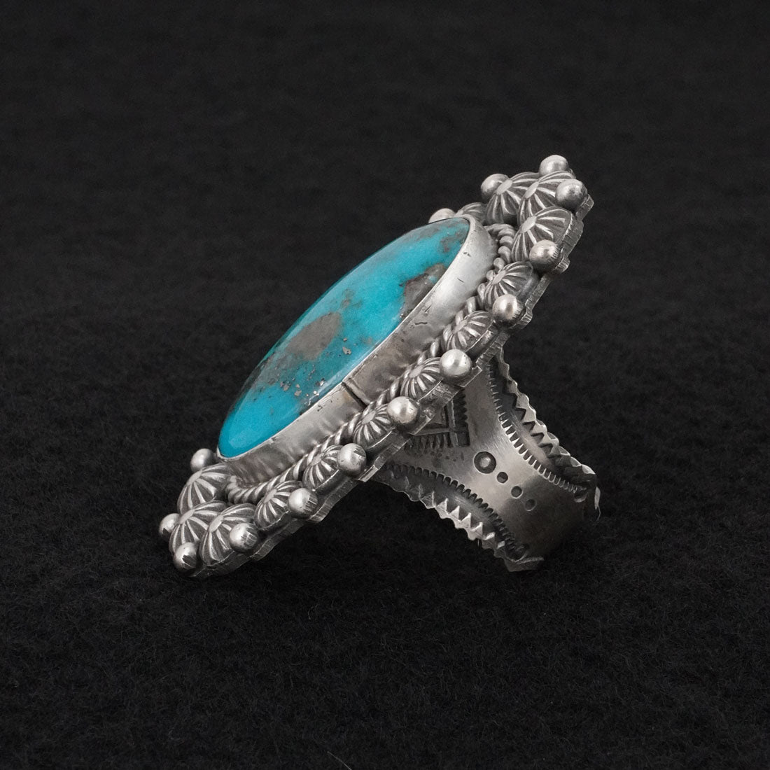 Michael Calladitto Turquoise & Sterling Silver Ring Size 10