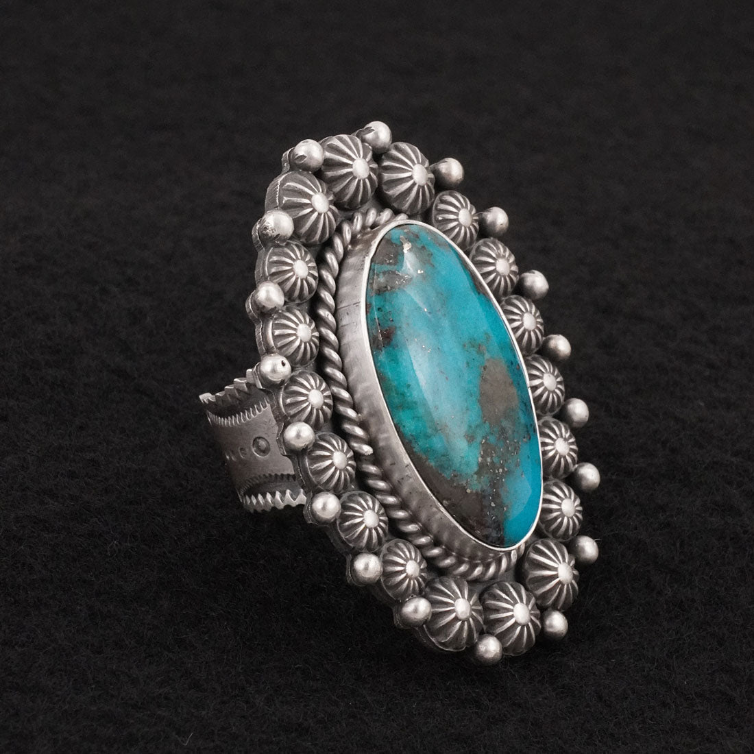 Michael Calladitto Turquoise & Sterling Silver Ring Size 10