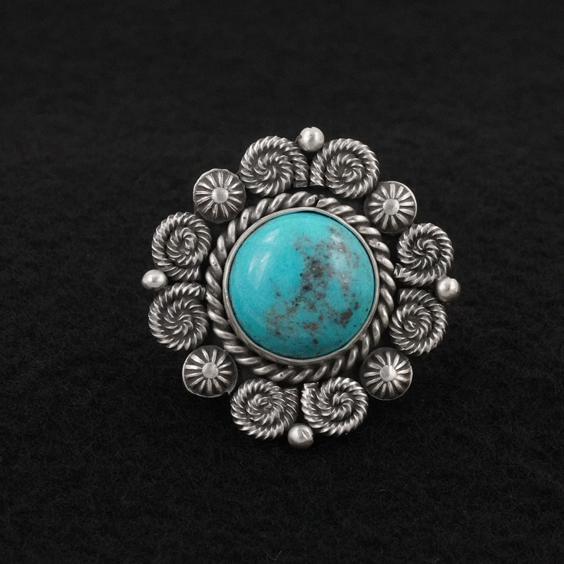 Michael Calladitto Turquoise & Sterling Silver Ring Size 9