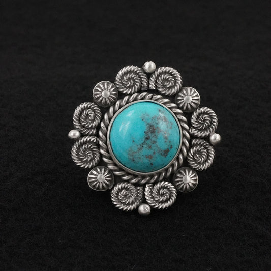 Michael Calladitto Turquoise & Sterling Silver Ring Size 9
