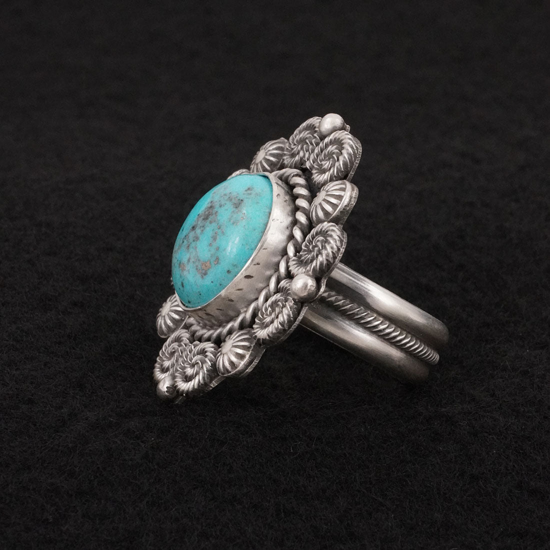 Michael Calladitto Turquoise & Sterling Silver Ring Size 9