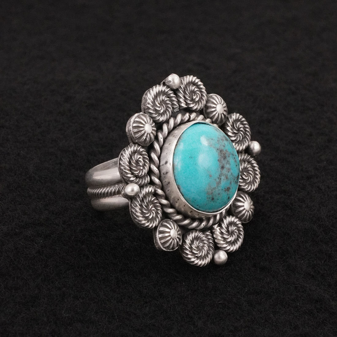 Michael Calladitto Turquoise & Sterling Silver Ring Size 9