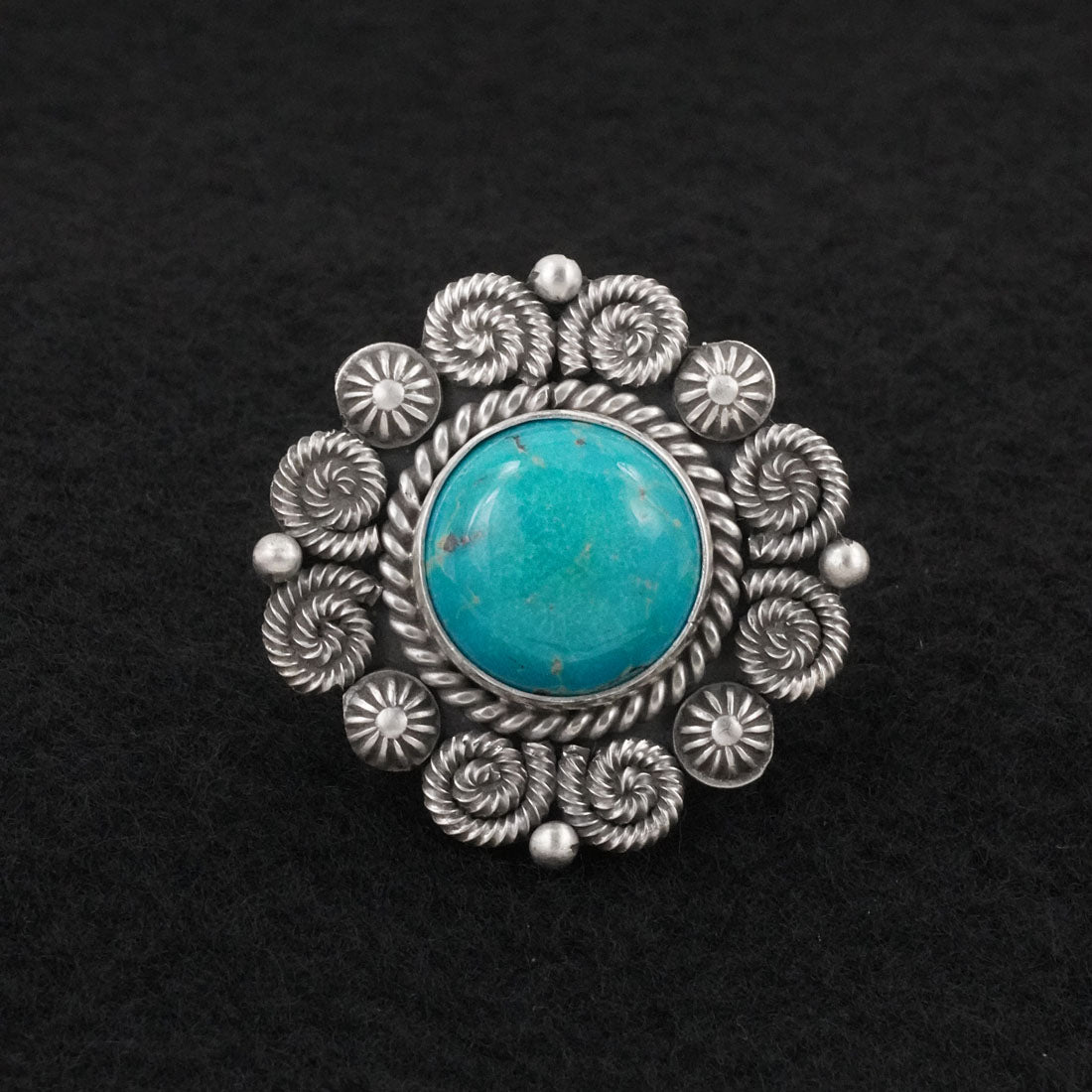 Michael Calladitto Turquoise & Sterling Silver Ring Size 9