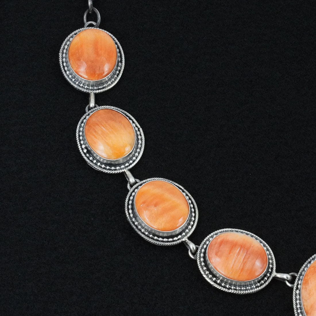 Paul Livingston Spiny Oyster & Sterling Silver Necklace Set