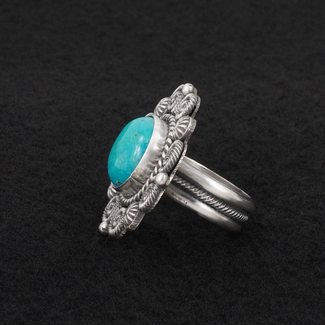 Michael Calladitto Turquoise & Sterling Silver Ring Size 9