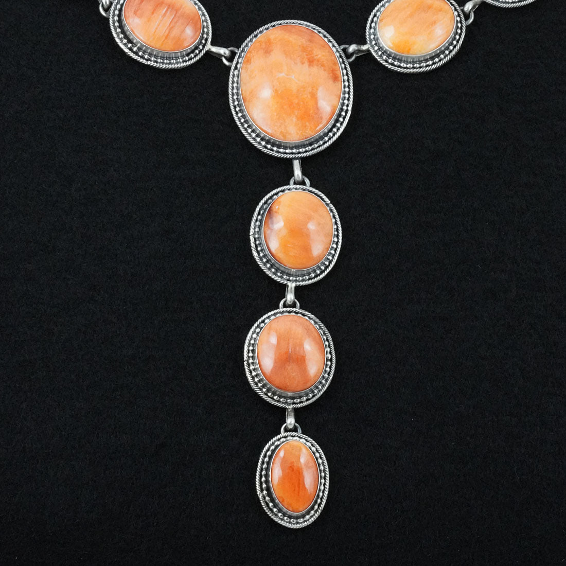 Paul Livingston Spiny Oyster & Sterling Silver Necklace Set