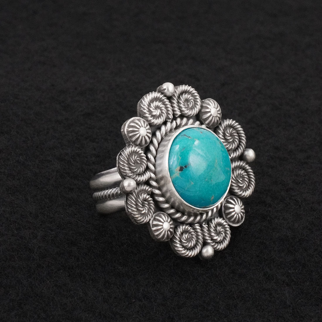 Michael Calladitto Turquoise & Sterling Silver Ring Size 9