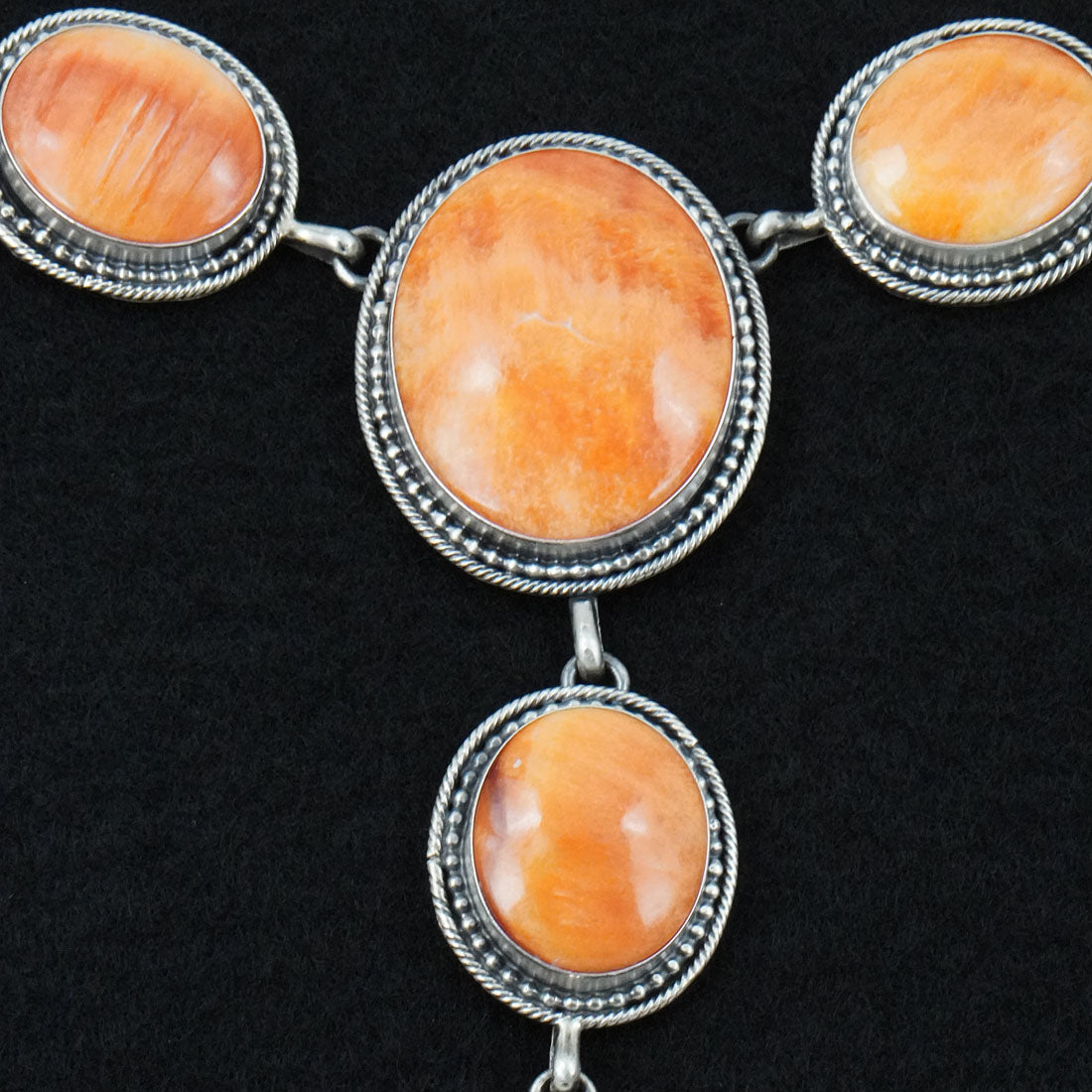 Paul Livingston Spiny Oyster & Sterling Silver Necklace Set