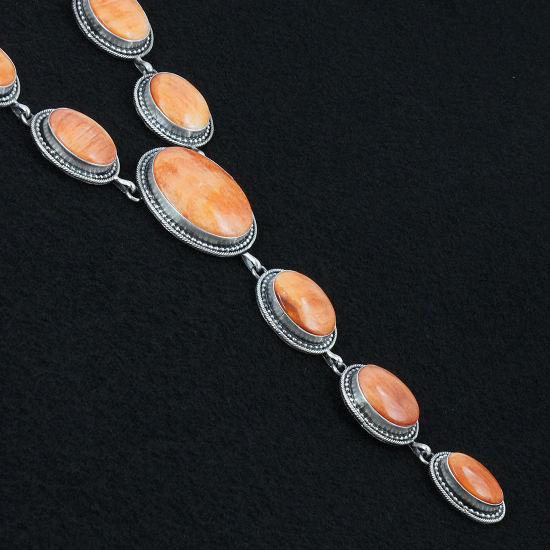 Paul Livingston Spiny Oyster & Sterling Silver Necklace Set