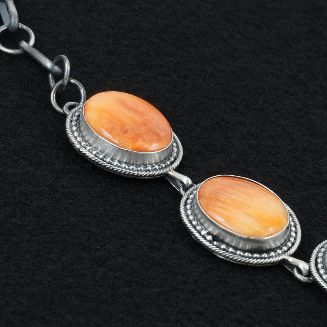 Paul Livingston Spiny Oyster & Sterling Silver Necklace Set