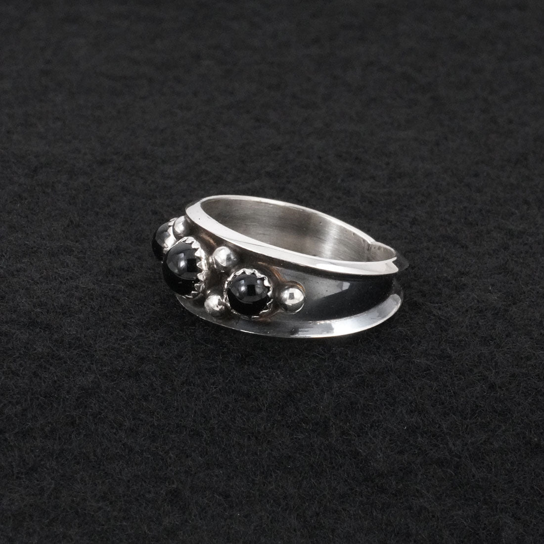 Paul Largo Onyx & Sterling Silver Ring Size 9