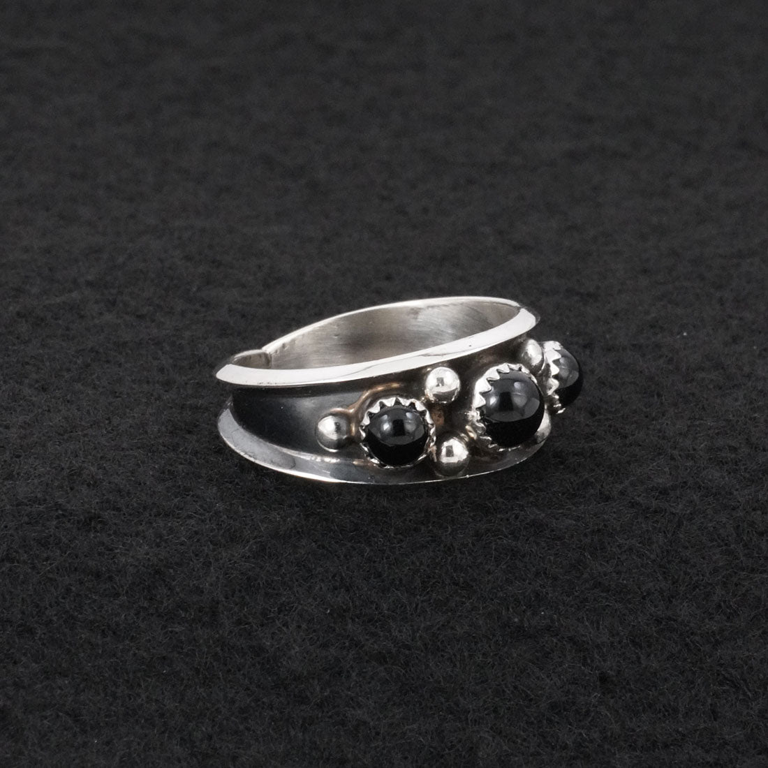 Paul Largo Onyx & Sterling Silver Ring Size 9