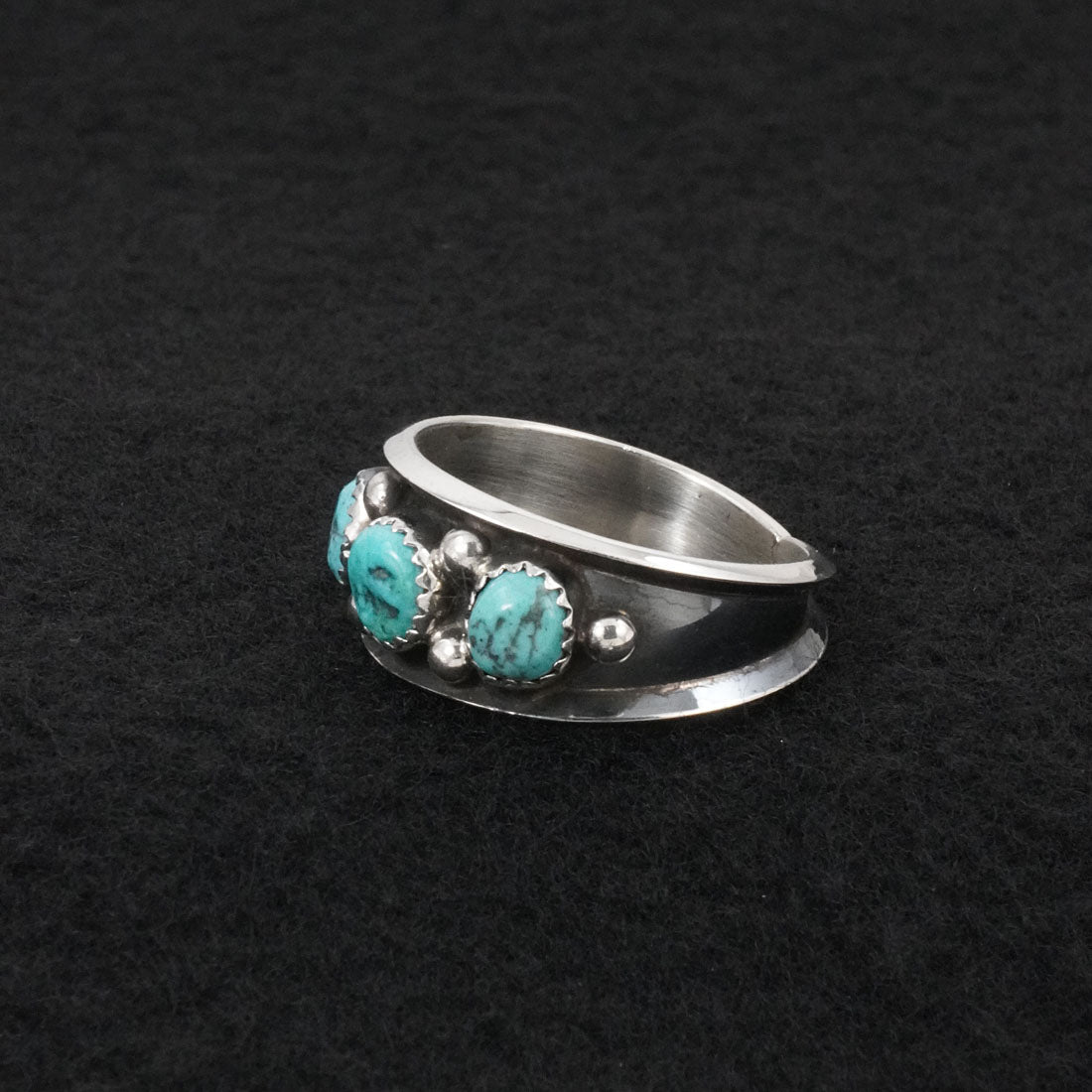 Paul Largo Turquoise & Sterling Silver Ring Size 12.5