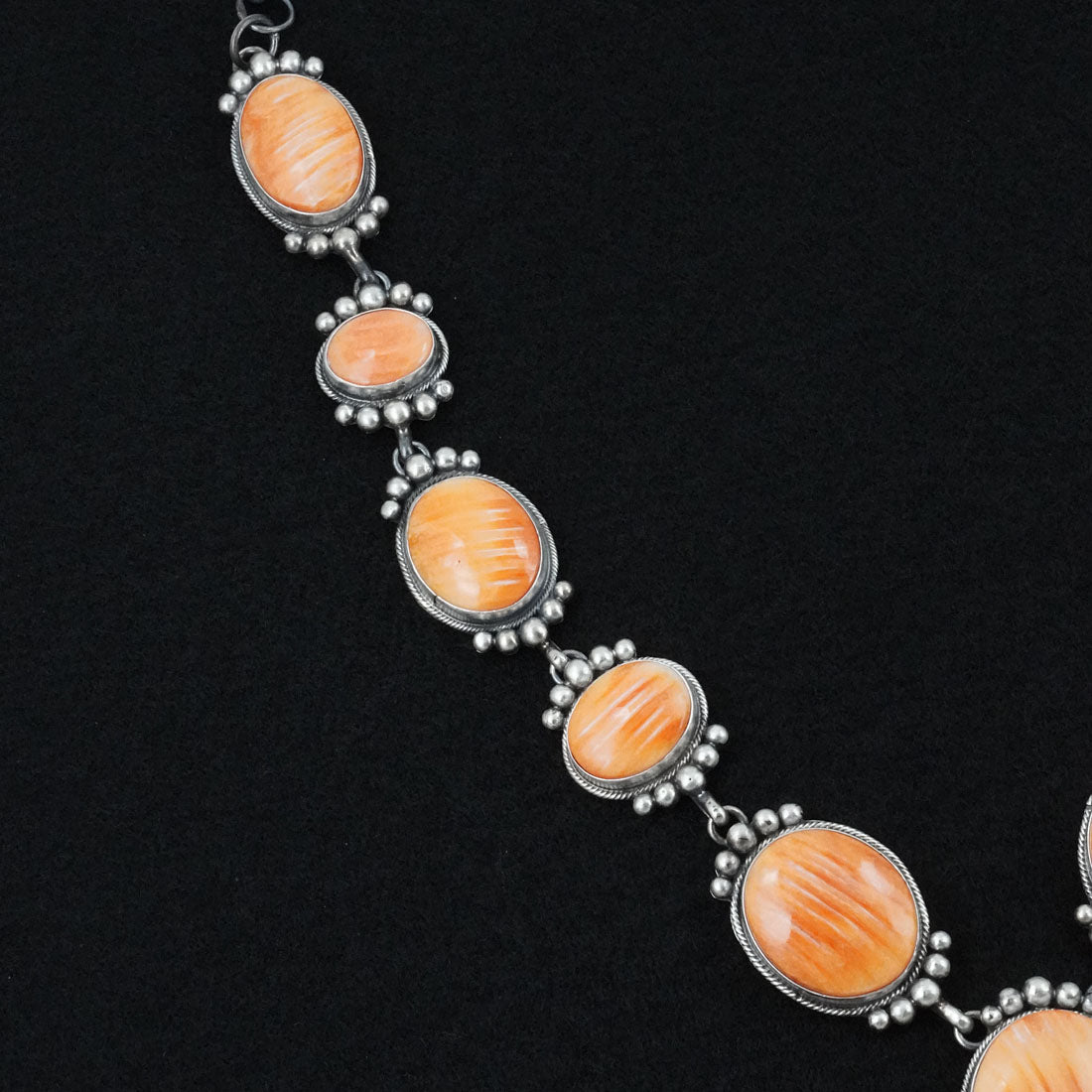 Paul Livingston Spiny Oyster & Sterling Silver Necklace Set