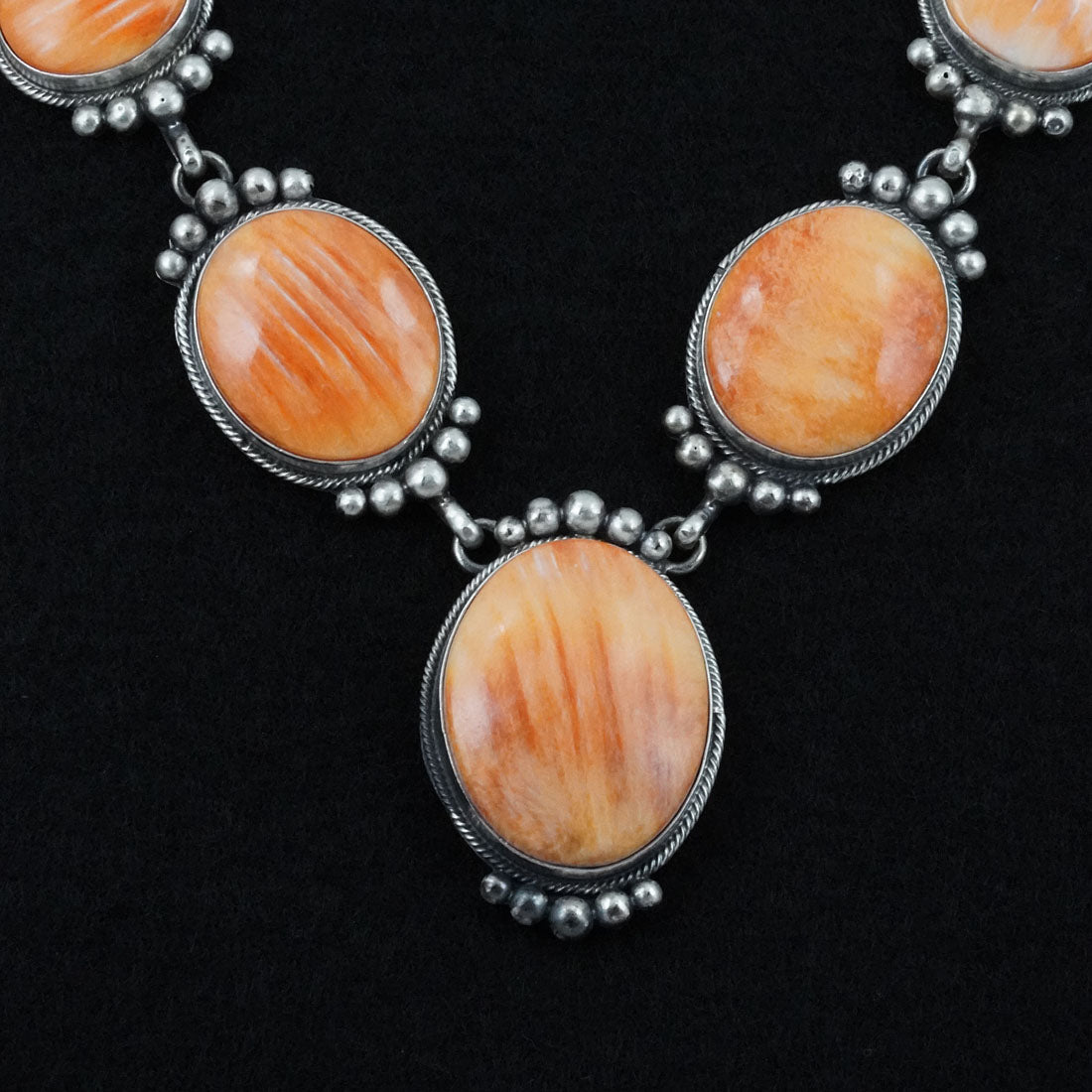 Paul Livingston Spiny Oyster & Sterling Silver Necklace Set