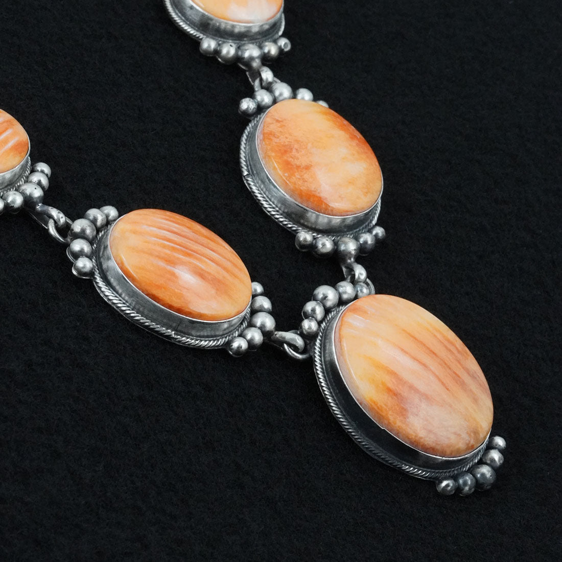 Paul Livingston Spiny Oyster & Sterling Silver Necklace Set