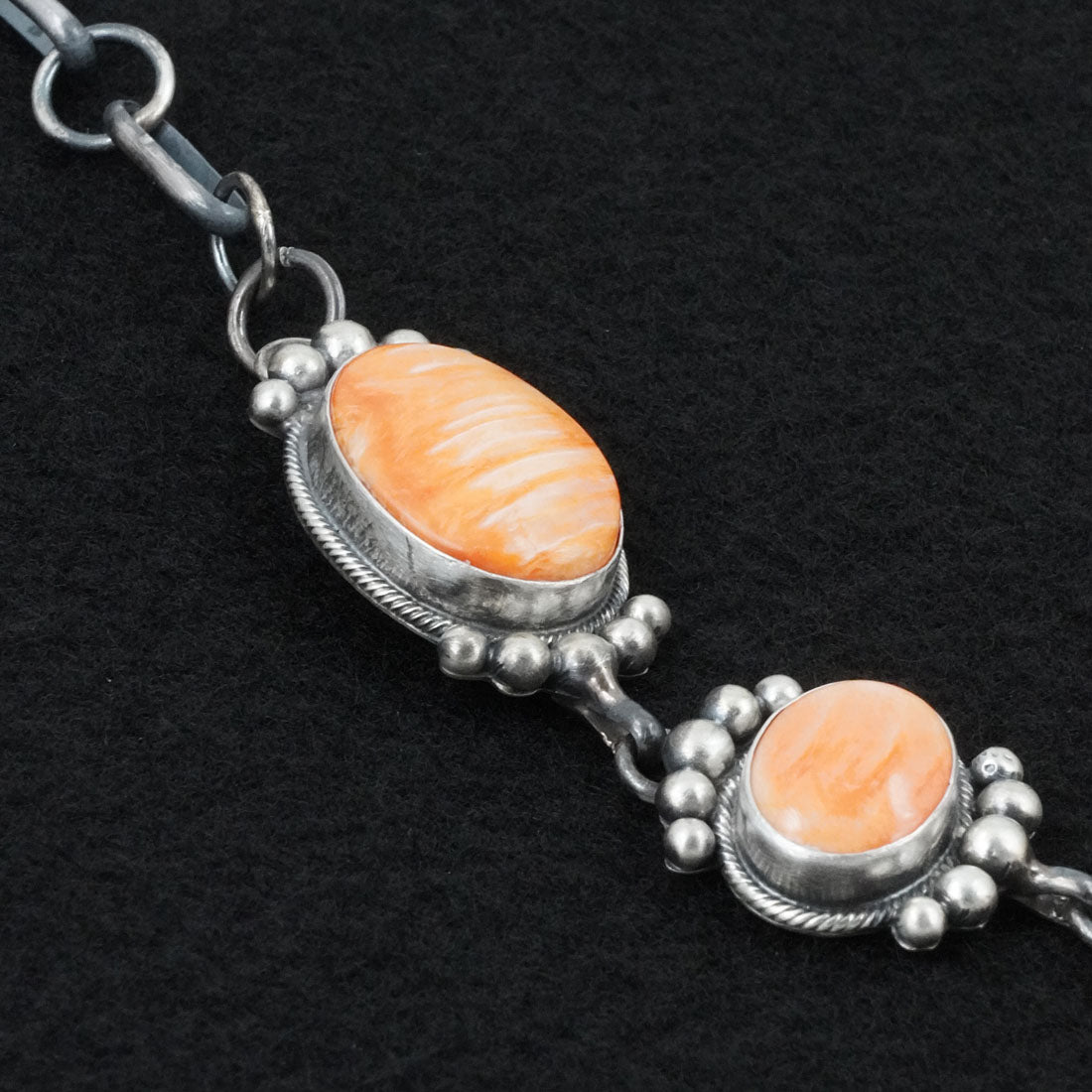 Paul Livingston Spiny Oyster & Sterling Silver Necklace Set