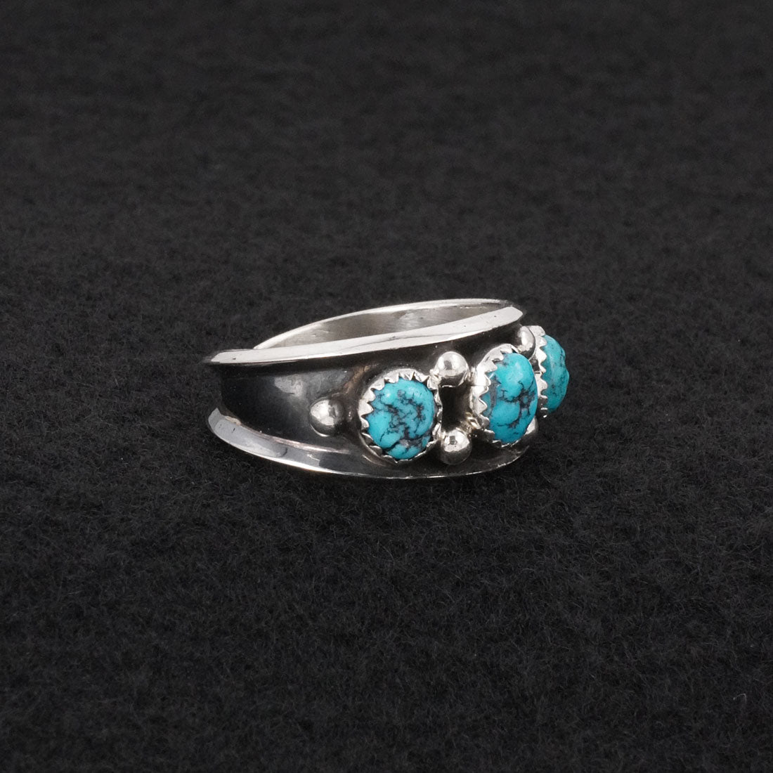 Paul Largo Turquoise & Sterling Silver Ring Size 11