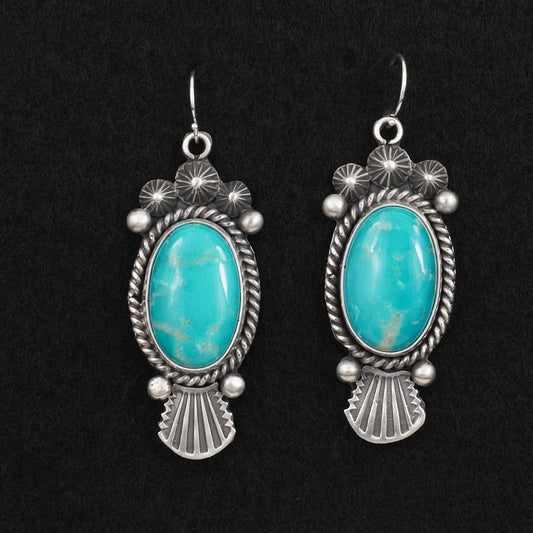 Michael Calladitto Turquoise & Sterling Silver Earrings
