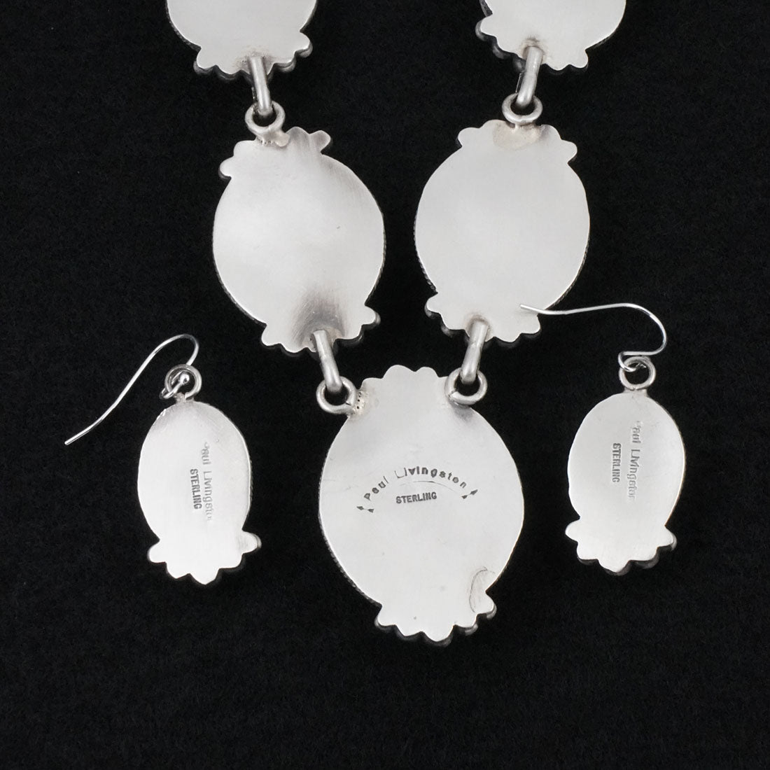 Paul Livingston Spiny Oyster & Sterling Silver Necklace Set