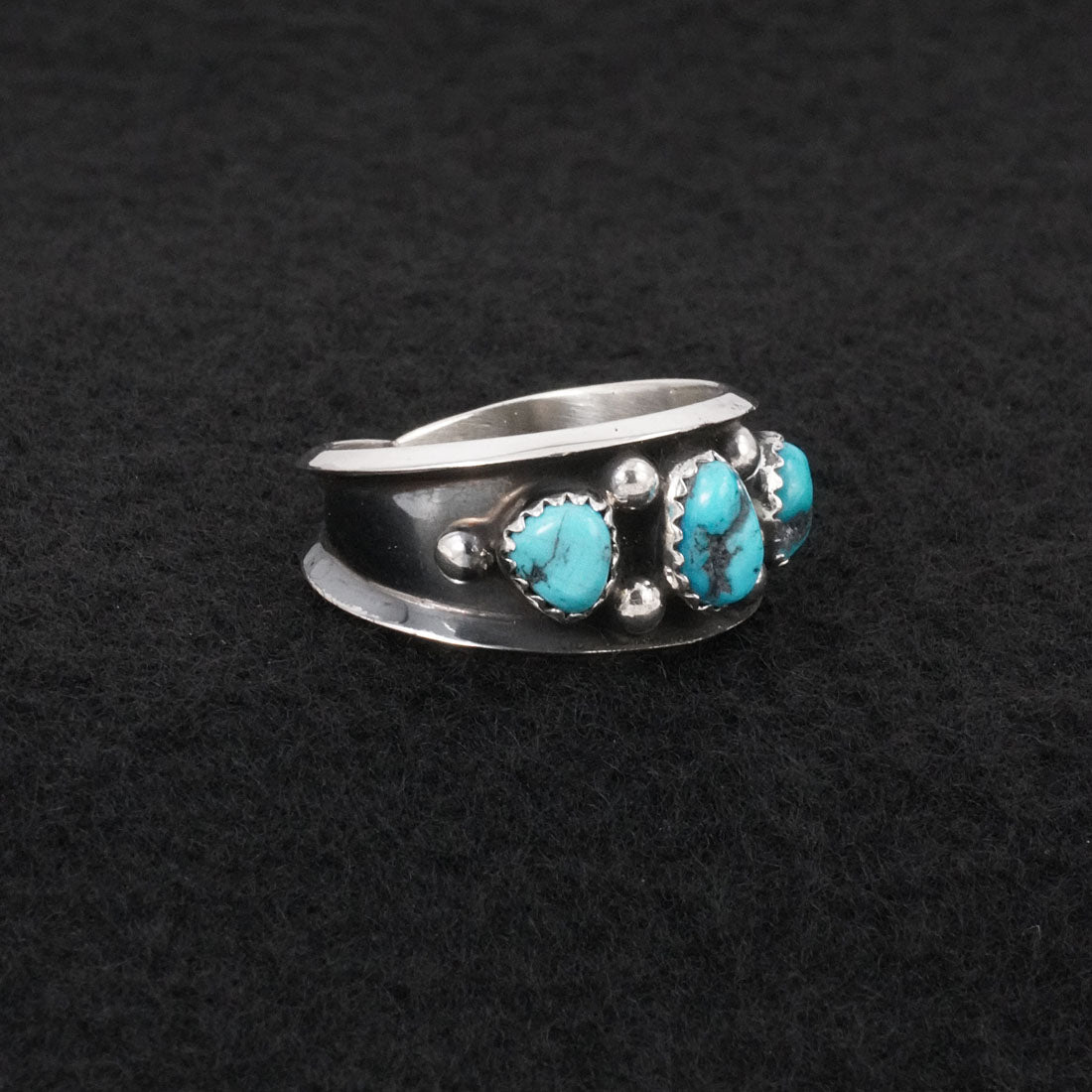 Paul Largo Turquoise & Sterling Silver Ring Size 10
