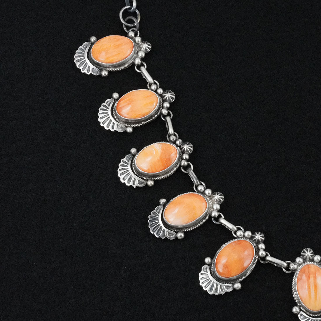 Paul Livingston Spiny Oyster & Sterling Silver Necklace Set