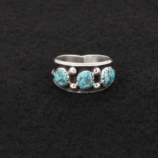 Paul Largo Turquoise & Sterling Silver Ring Size 9