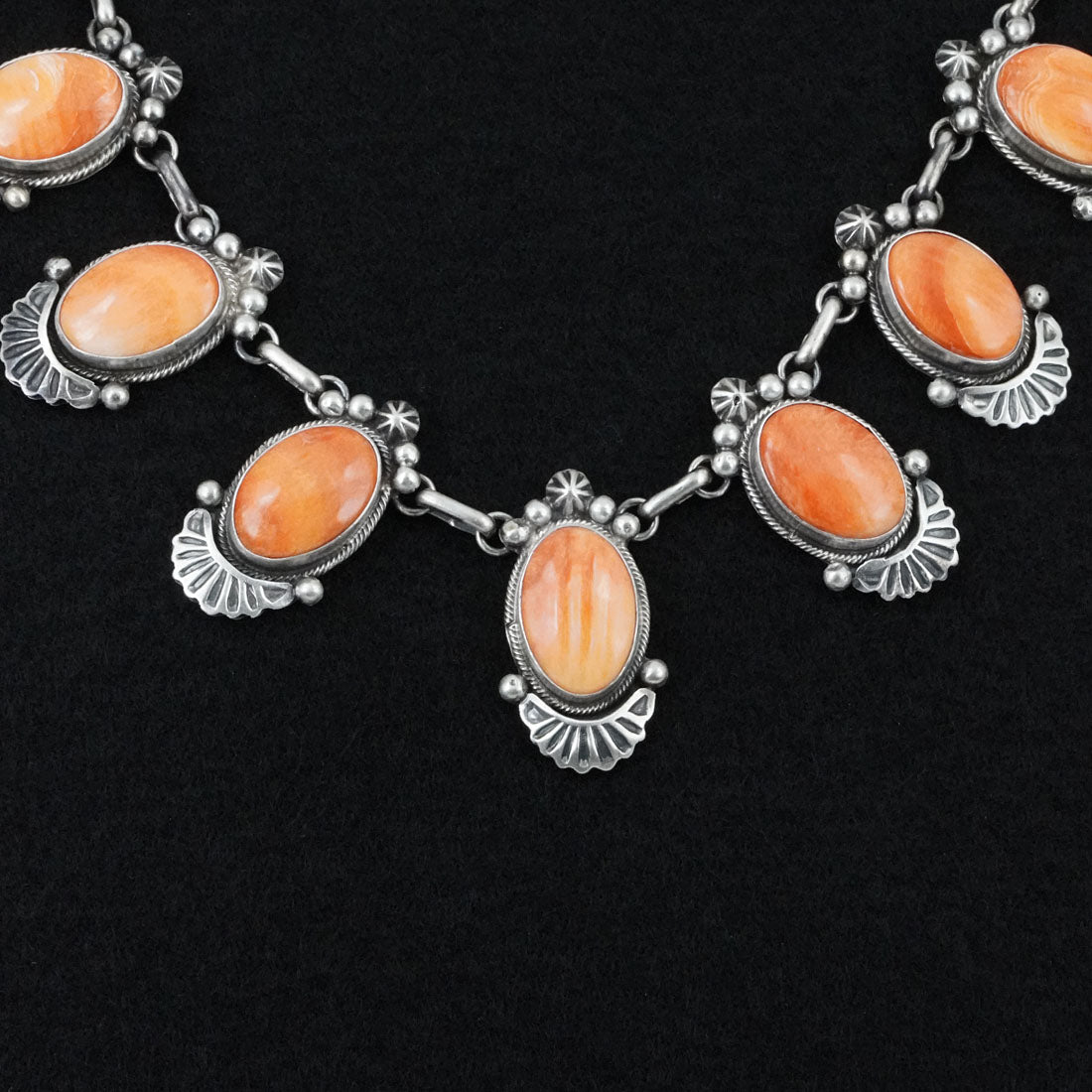 Paul Livingston Spiny Oyster & Sterling Silver Necklace Set