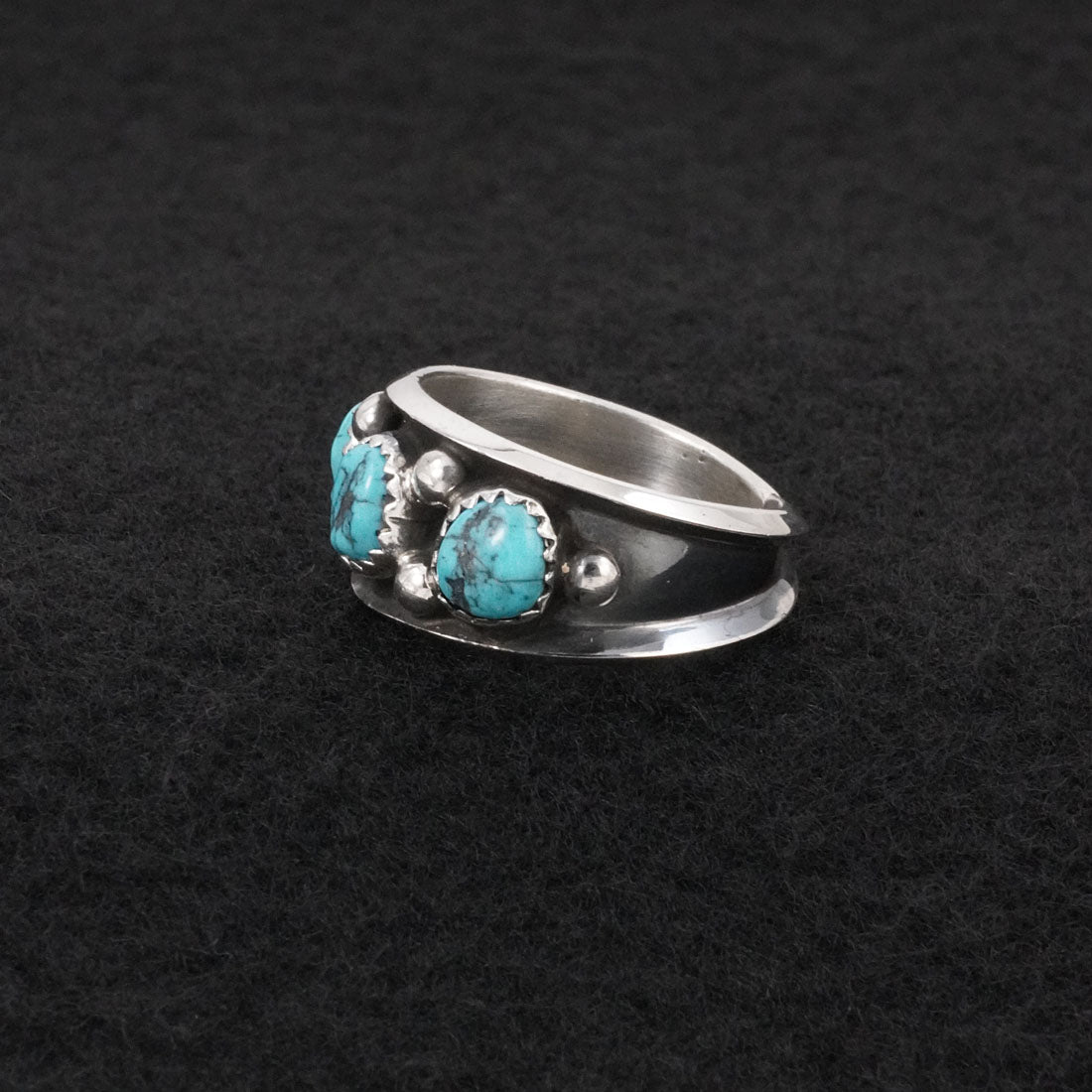 Paul Largo Turquoise & Sterling Silver Ring Size 9