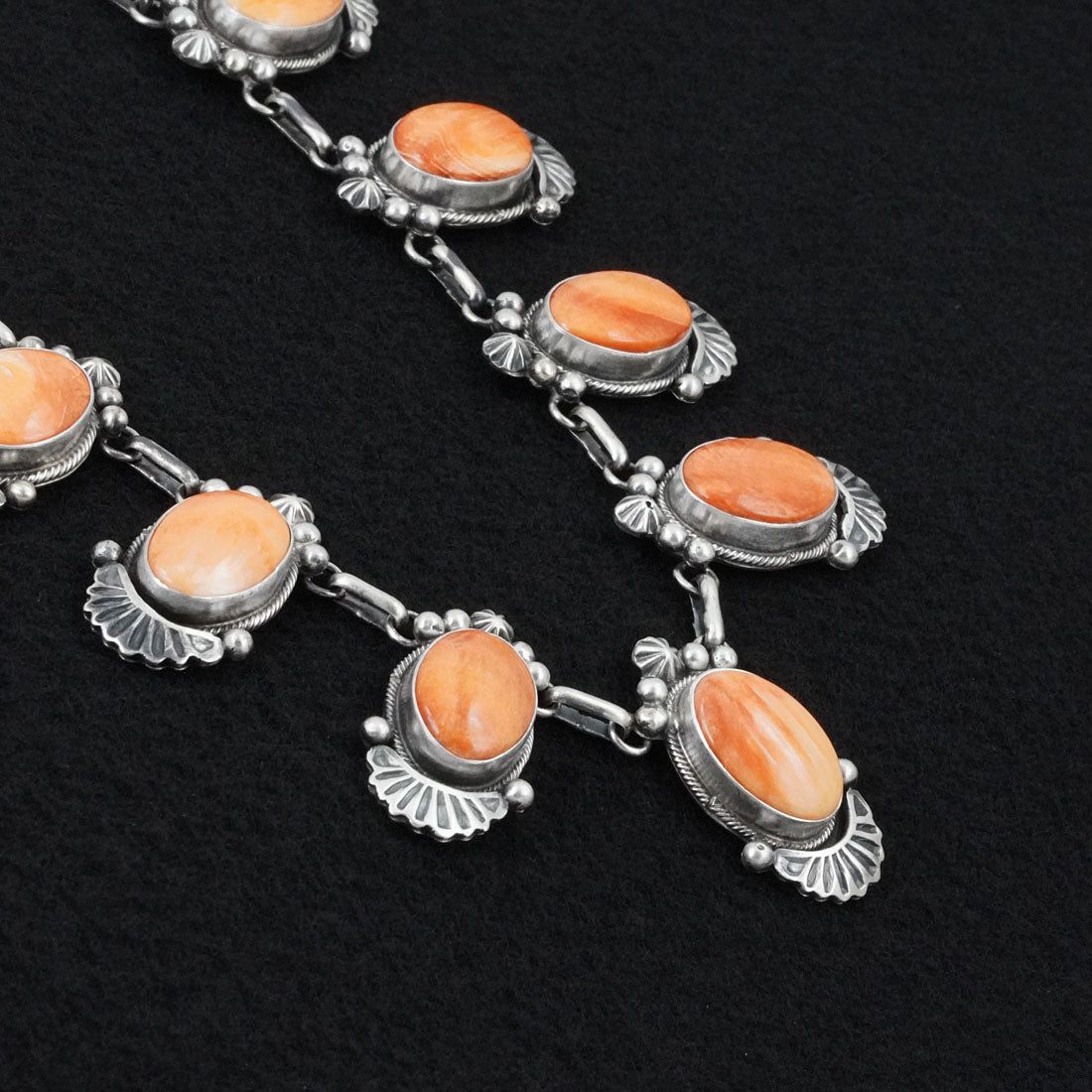 Paul Livingston Spiny Oyster & Sterling Silver Necklace Set