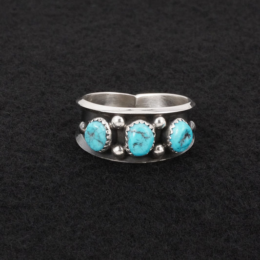 Paul Largo Turquoise & Sterling Silver Ring Size 12.5