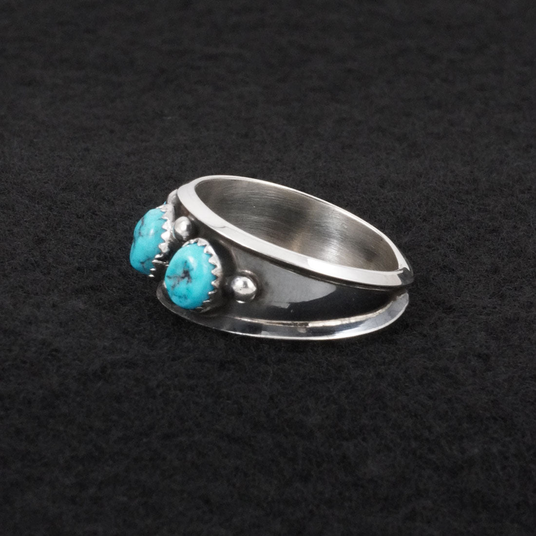 Paul Largo Turquoise & Sterling Silver Ring Size 12.5