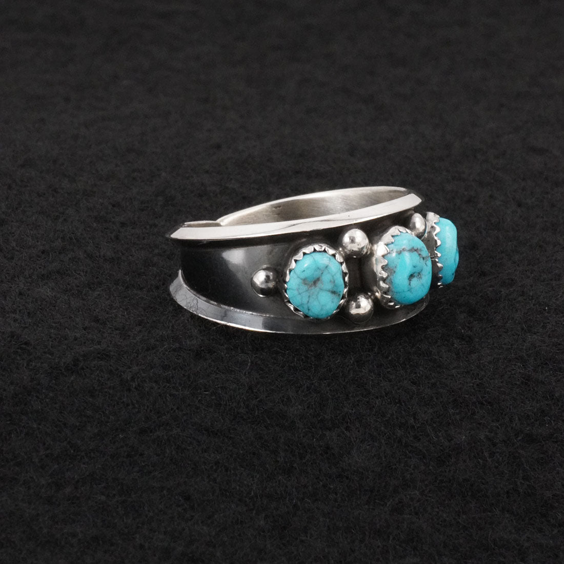 Paul Largo Turquoise & Sterling Silver Ring Size 12.5
