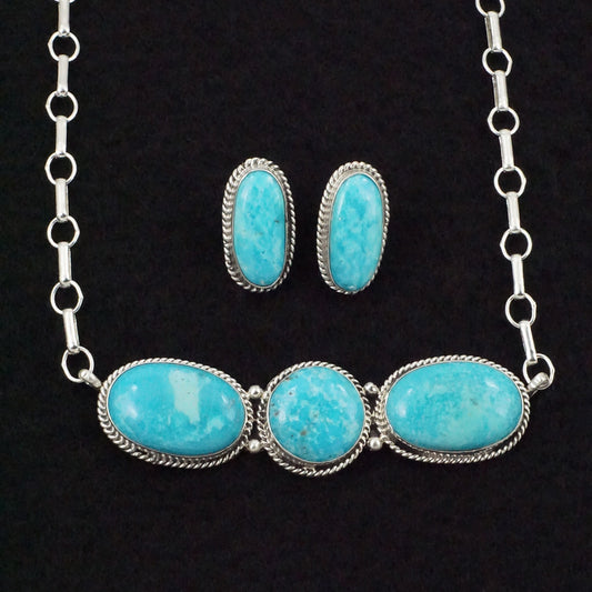 Rena Begay Turquoise & Sterling Silver Necklace & Earrings Set