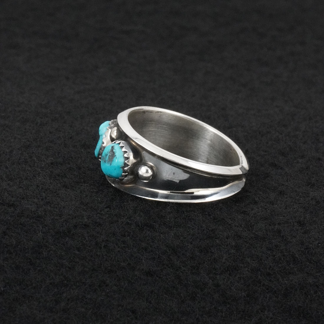 Paul Largo Turquoise & Sterling Silver Ring Size 10