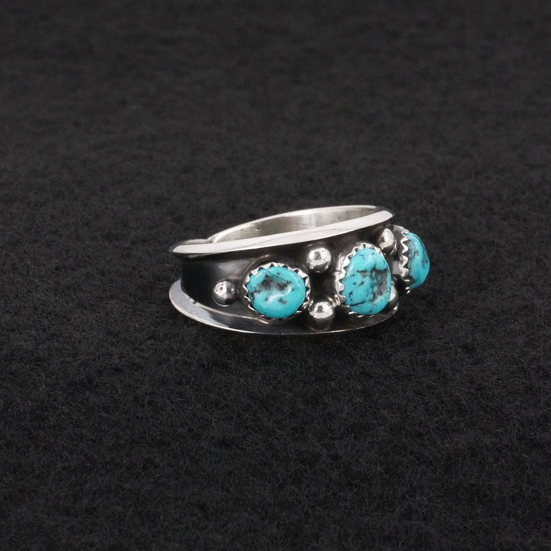 Paul Largo Turquoise & Sterling Silver Ring Size 10