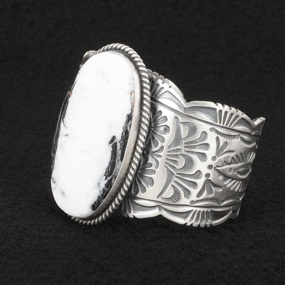 Mark Yazzie White Buffalo & Sterling Silver Bracelet