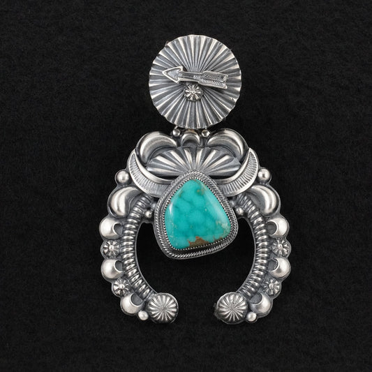 Delbert Gordon Turquoise & Sterling Silver Naja Pendant
