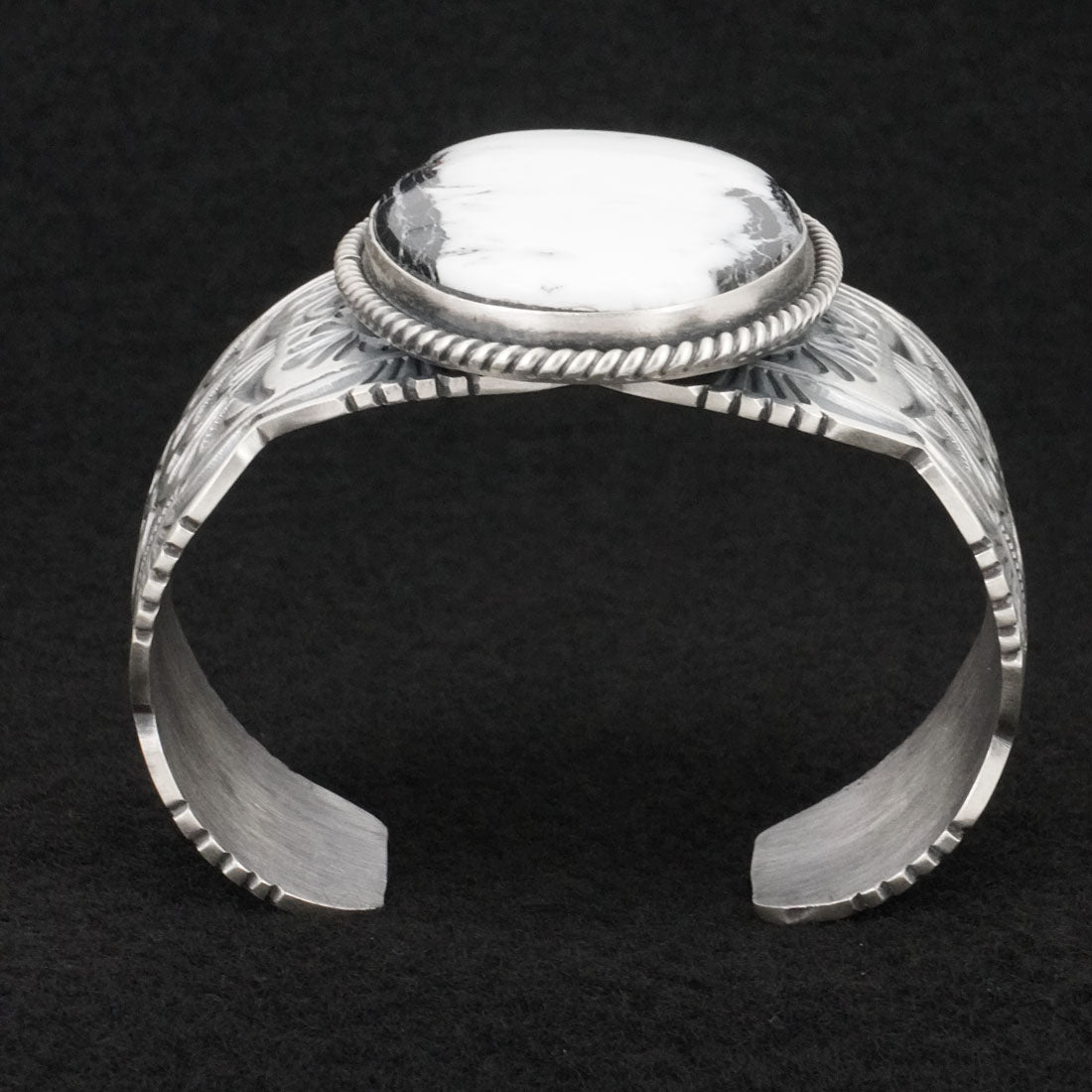 Mark Yazzie White Buffalo & Sterling Silver Bracelet