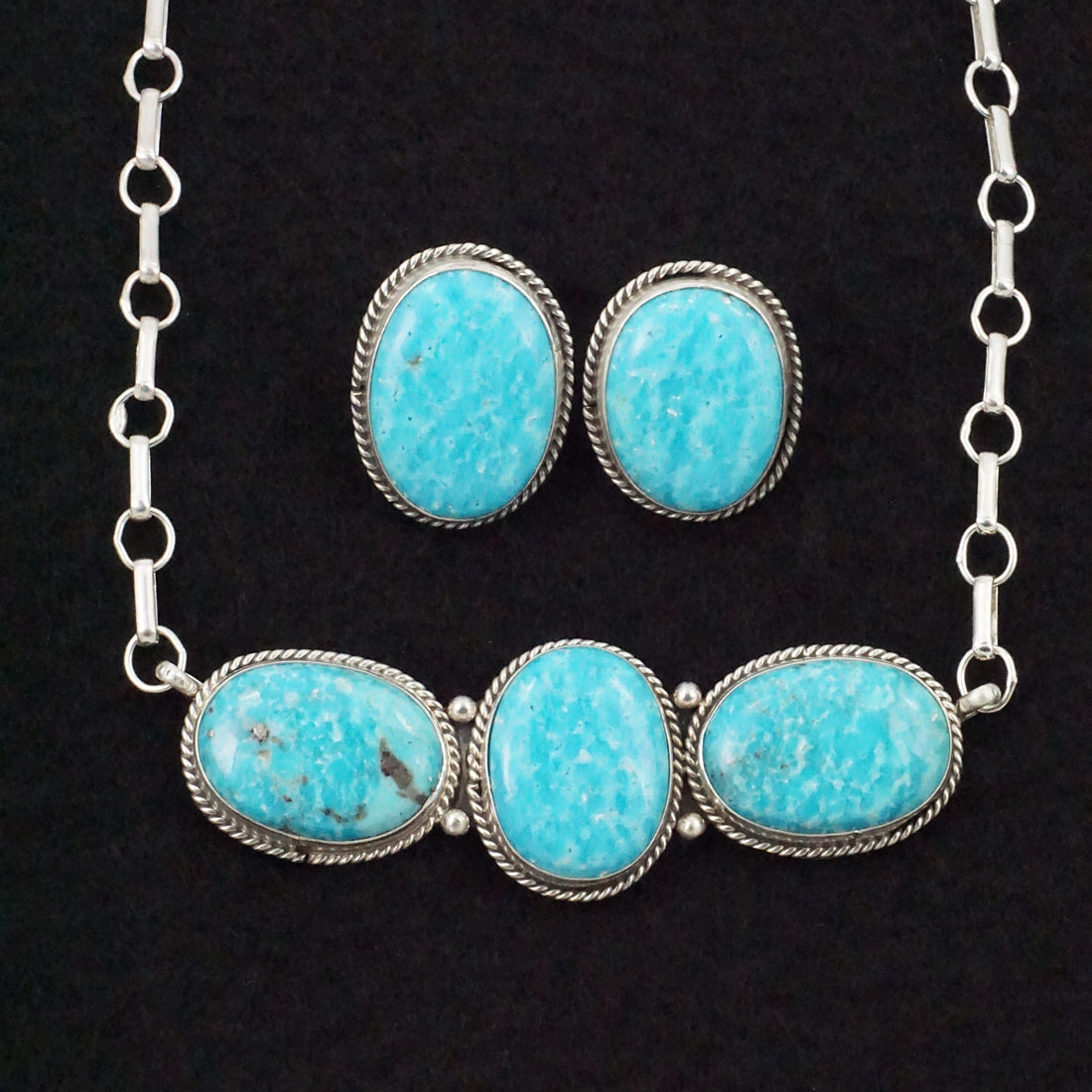 Rena Begay Turquoise & Sterling Silver Necklace & Earrings Set