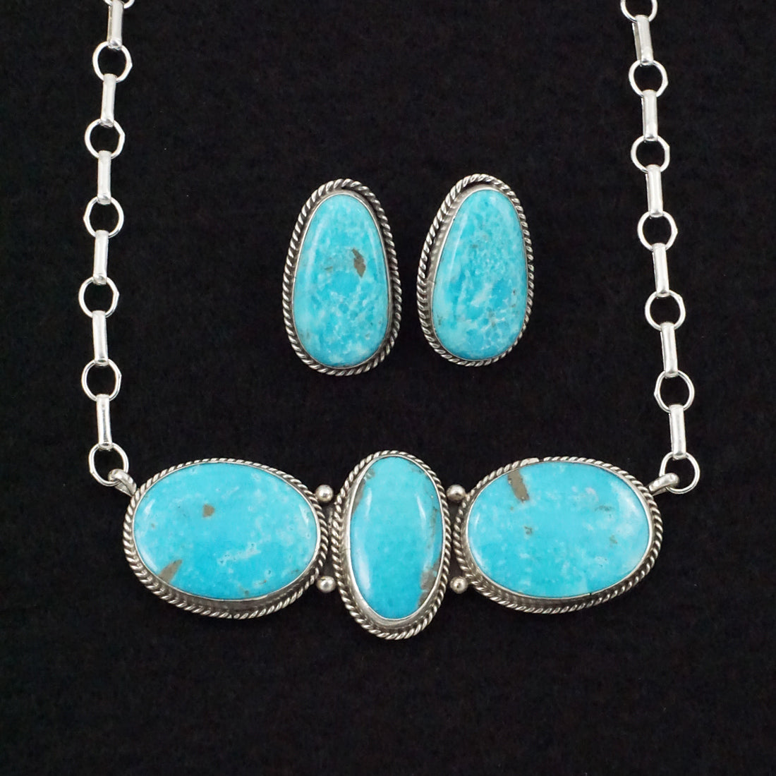 Rena Begay Turquoise & Sterling Silver Necklace & Earrings Set